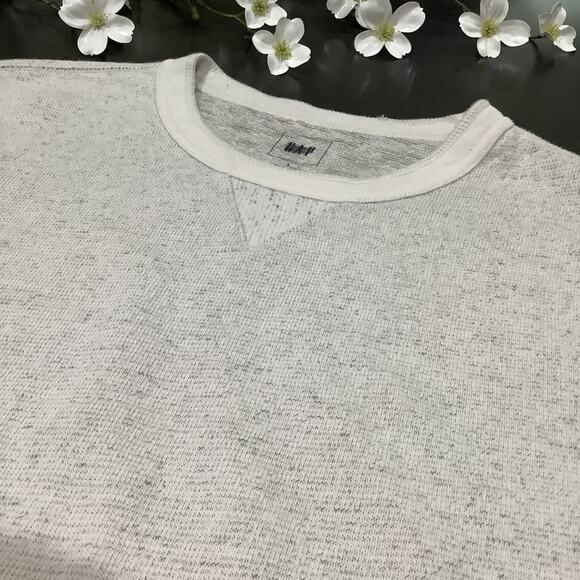 GAP Dorito Long Sleeve 100% Cotton Slub Thermal Boyfriend Sweatshirt in Snow Cap - Picture 9 of 12